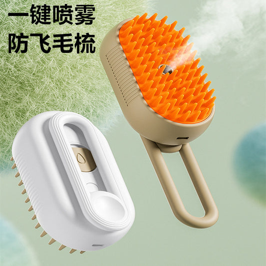 Wholesale New Pet Hair Brush Dog Hair Removal Comb Dog Cat Bath Brush Electric One-click Spray Anti-flying Hair Comb