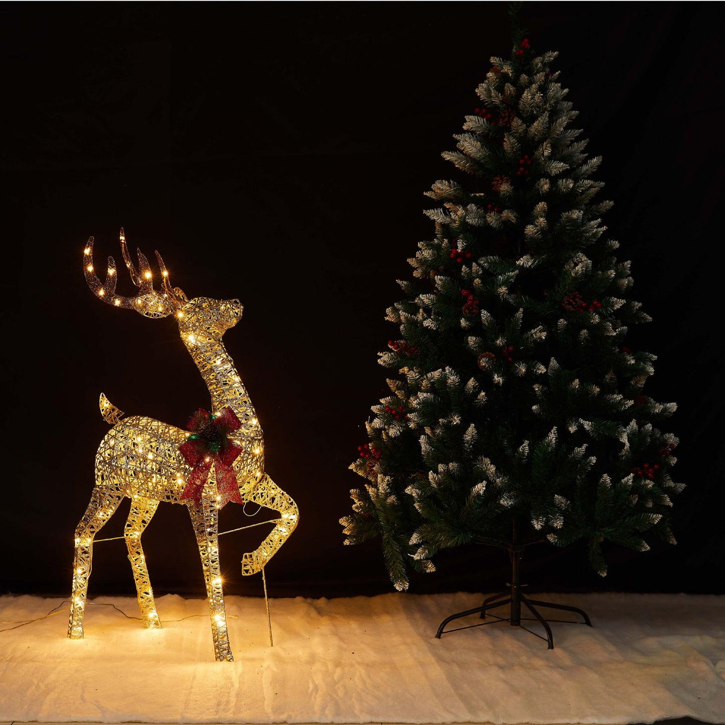 Christmas Light-emitting Deer Shopping Mall Window Scene Layout Decoration Mother Deer Ornaments Set Props Wholesale