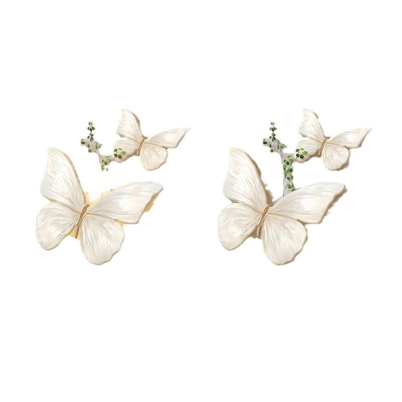 French Cream Butterfly Restaurant Decorative Painting Wall Lamp Bedroom Corridor Living Room Wall Pendant Stereo Hallway Hanging Painting