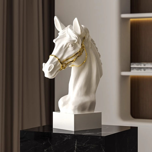 Middle Ancient Style Horse Head Ornaments Art High Sense Resin Home Decorations Living Room Wine Cabinet Display Cabinet Front Desk Display