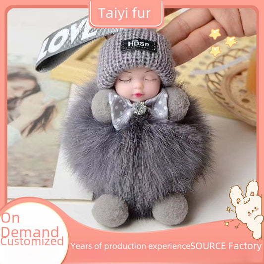 Car Pendant Sleeping Doll Cartoon Keychain Plush Doll Doll Wholesale Cute Factory Supply