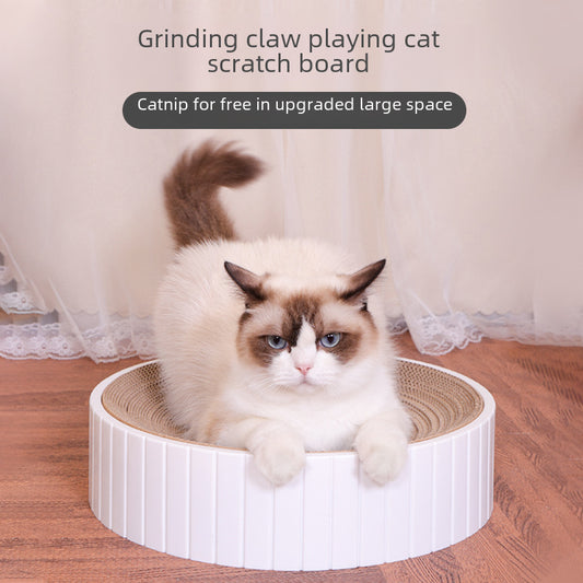 Cat Scratch Board Does Not Drop Crumbs Cat Nest Integrated Wear-resistant Round Cat Scratch Basin Corrugated Paper Replacement Core Large Wholesale Cat Scratch Pad