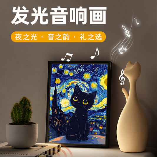 Cat Lighting Painting Bluetooth Audio Creative Birthday Gift Girl Sends Girlfriend Boyfriend Niche Practical Ritual Sense