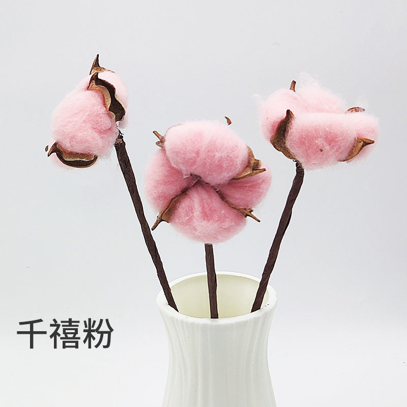 Cotton Dried Flower Christmas Cotton Single Color Cotton Flower Arrangement Props Diy Simulation Cotton Christmas Accessories Eternal Flower