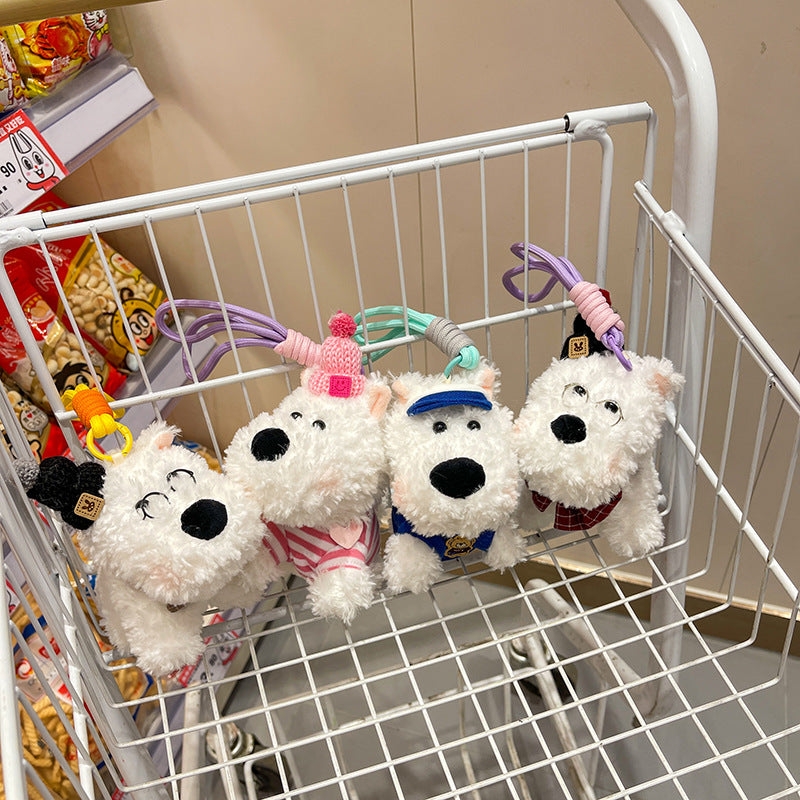 West Highland Dog Hanging Cloth Puppy Keychain Scribbled Dog Plush Pendant Blind Box Plush Toy Doll
