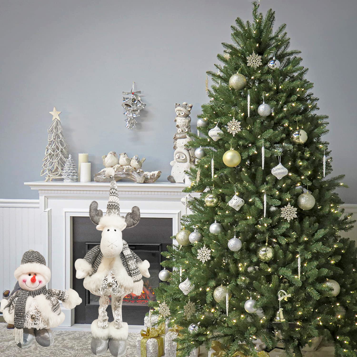 Ready Stock Christmas Decorations Christmas Gift Ornaments Christmas Retractable Dolls Snowman Deer Ornaments Wholesale