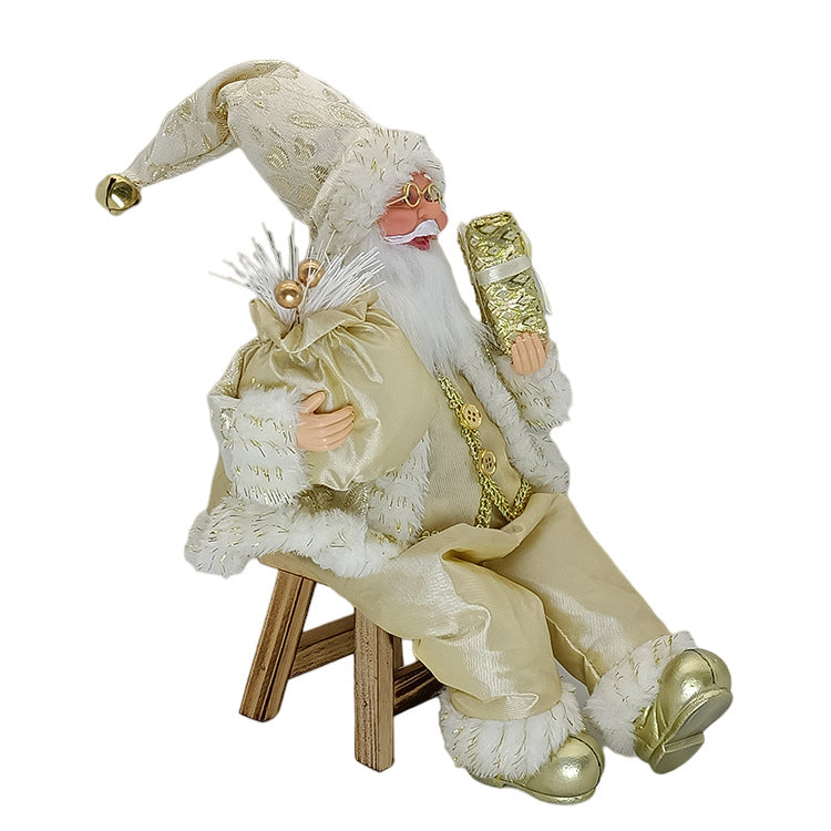 Santa Claus Cross Border 35cm Sitting Posture Santa Claus Ornaments Christmas Scene Doll Decorations Christmas Gifts