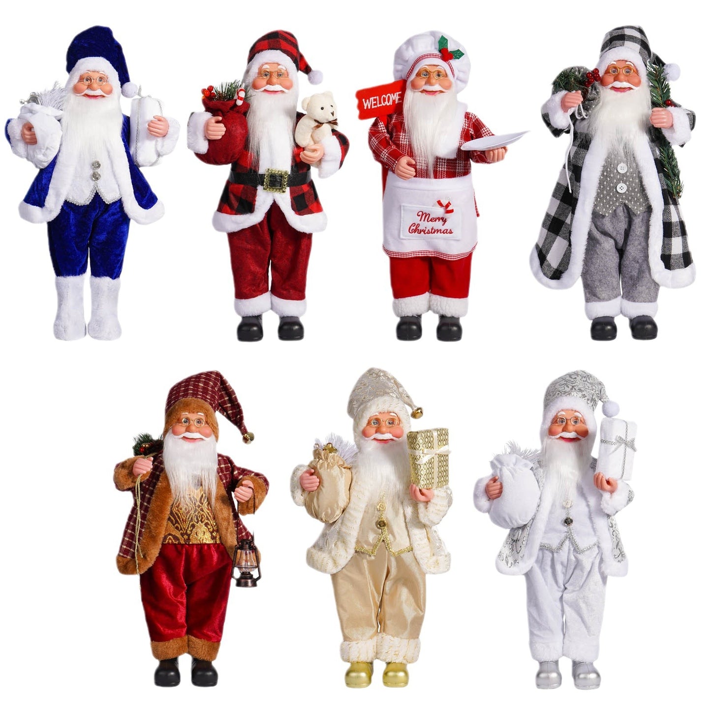 Cross-border Christmas 18-inch Santa Claus Doll Standing Santa Claus Doll Window Decoration Gift
