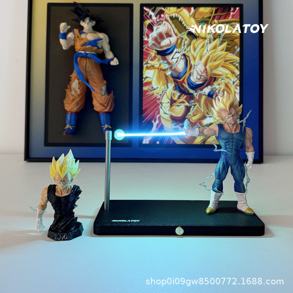 Nikolatoy Dragon Ball Z Magnetic Night Light Vegeta Saiyan Anime Peripheral Figure Desktop Decoration