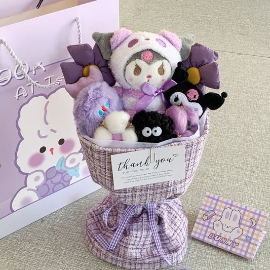 520 Gift Kulomi Doll Cartoon Bouquet Doll Eternal Flower Birthday Gift For Girl Friends