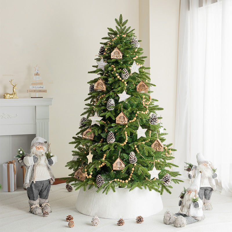 Encrypted Christmas Tree Home Large Luminous Wooden House Ornaments Christmas Decoration High-End Diy2023 New Style