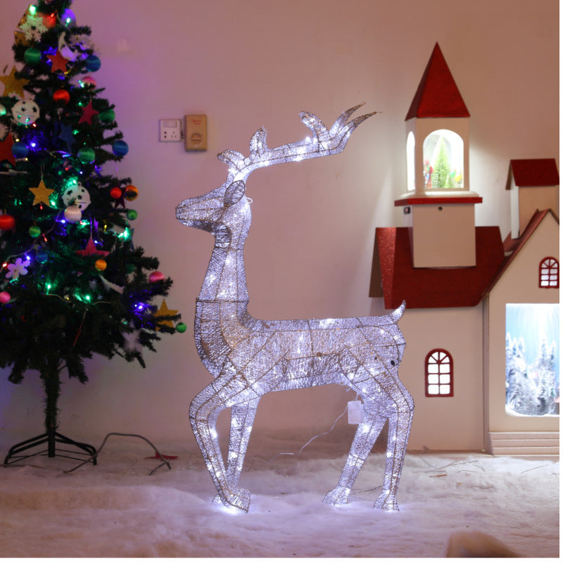 Ornaments Glowing Iron Christmas Elk Christmas Scene Decorations Shopping Mall Hotel Christmas Iron Deer