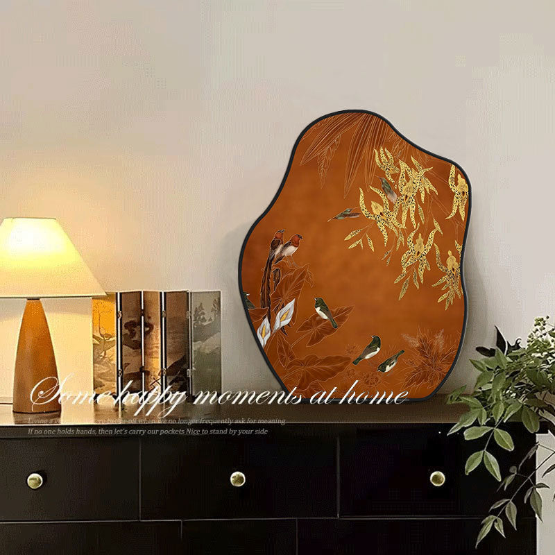 Magpie Figure Desktop Swing Painting Antique Living Room Swing Decorative Painting Advanced Sense Retro Style Hanging Painting Hallway Cabinet Ornaments