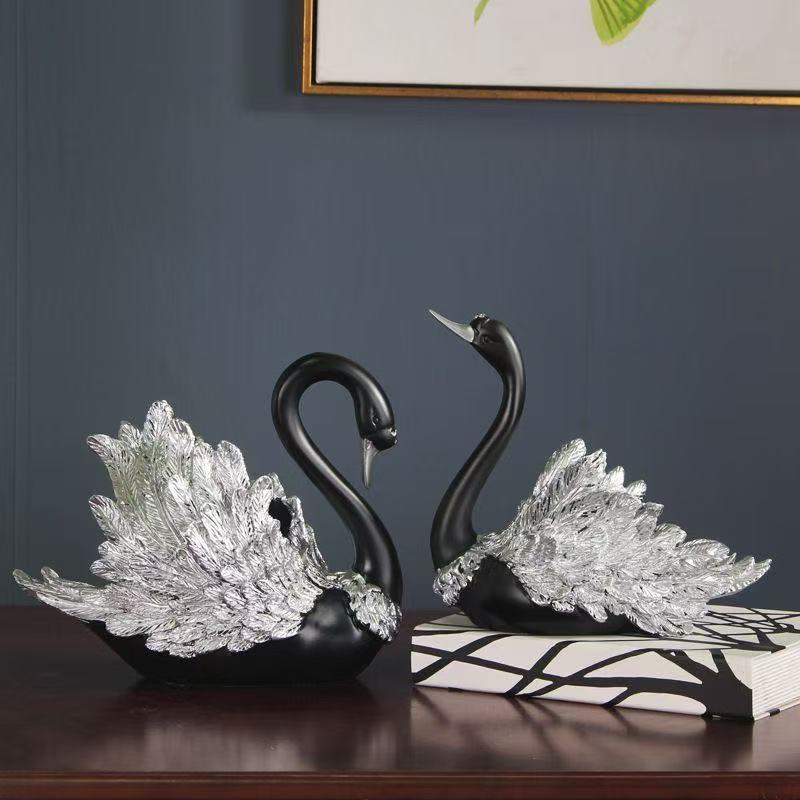 European And American Style Creative Couple Swan Resin Crafts Wine Rack Ornaments Home Wine Cabinet TV Cabinet Decoration Gift