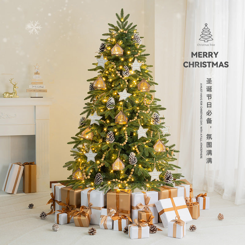Encrypted Christmas Tree Home Large Luminous Wooden House Ornaments Christmas Decoration High-End Diy2023 New Style