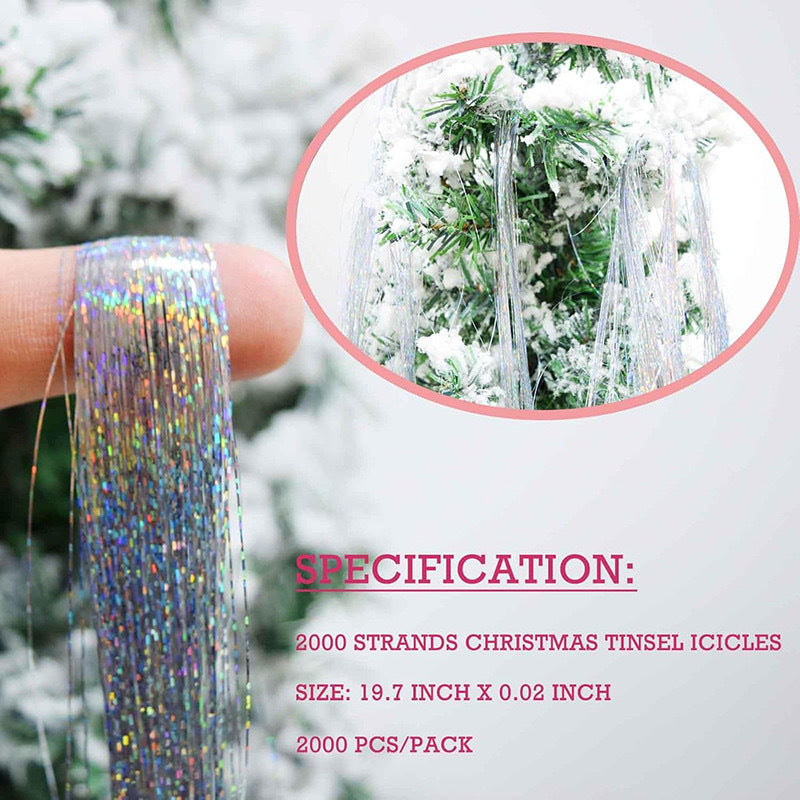 Cross-border Amazon Tinsel Christmas Tree Metal Wire Decoration Pendant Silver Gold Strip Christmas Dress Rain Silk