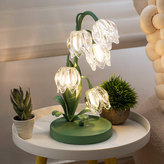 2024 New Arrival Pastoral Flower Table Lamp French Decorative Bedroom Bedside Lamp Sofa Internet Celebrated Tulip Atmosphere Lamp