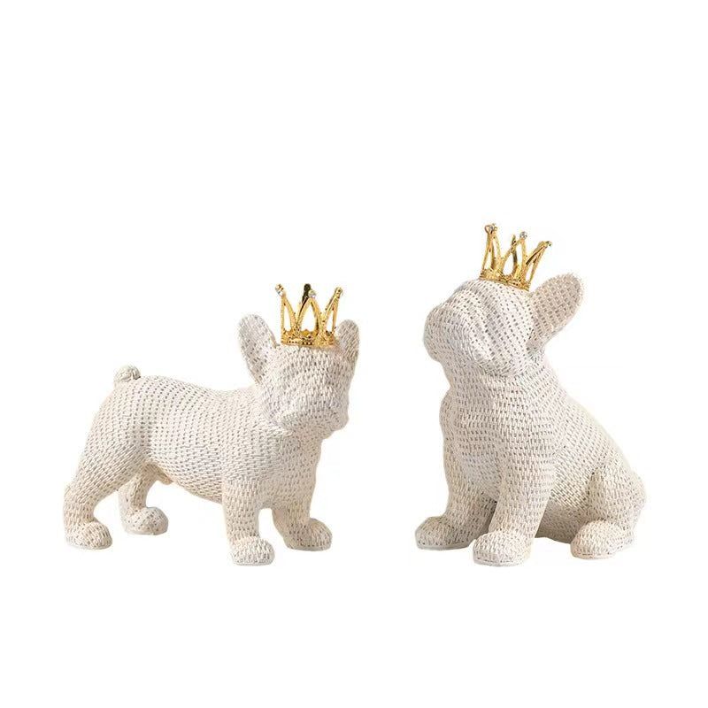Modern Simple Creative Crown Dog Ornaments Model Room Children's Room Cartoon Cute Abstract Dog Soft Decorations