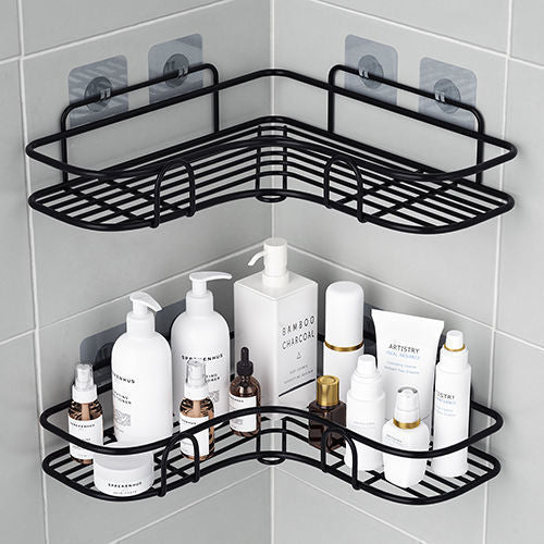 Wrought Iron Triangle Rack Corner Bathroom Bathroom Wall-mounted Kitchen Storage Rack Punch-free Kitchen Storage Rack