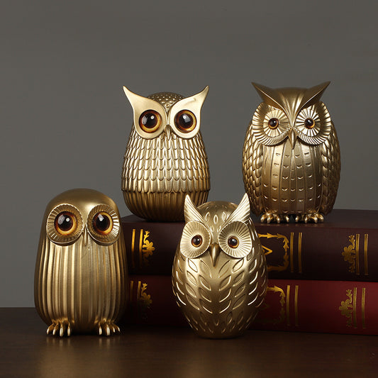 Cross-border Amazon Nordic Creative Resin Owl Ornaments Living Room TV Cabinet Bookshelf Desktop Home Decorations