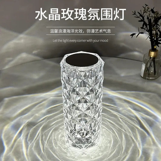 Nightlight Gift Female Ins Internet Celebrity Emotional Crystal Romantic Rose Light Atmosphere Light Charging Room Atmosphere Light