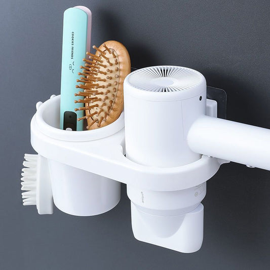 Multifunctional Hair Dryer Storage Rack Bathroom Toilet Storage Bracket Placing Rack Punch-Free Wall-Mounted Toilet Drill