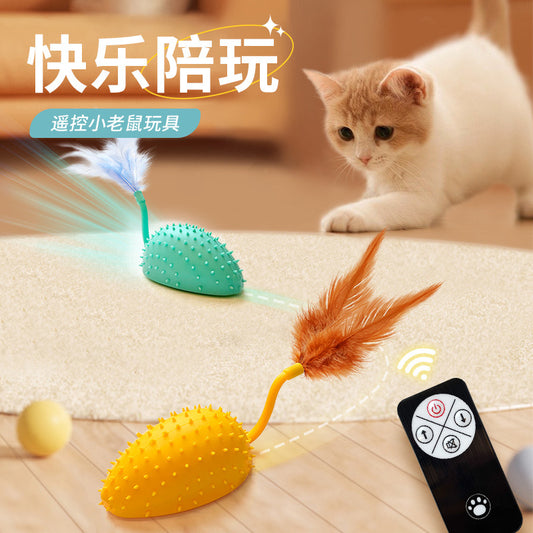 Amazon Electric Silicone Mouse Remote Control Smart Cat Fun Bite Automatic Cat Toy Supplies